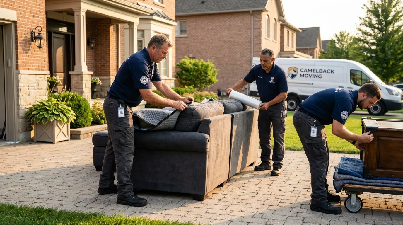 Large estate moving crew wrapping furniture in Pleasant Grove, AL