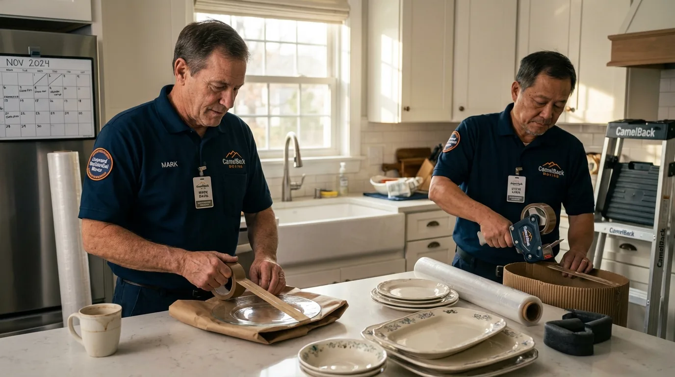 Professional crew packing kitchen dishware in Pleasant Grove, AL